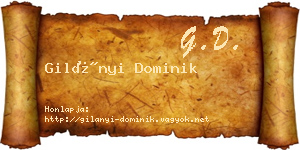 Gilányi Dominik névjegykártya