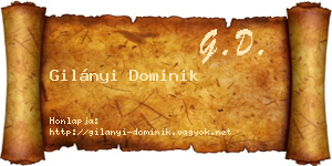 Gilányi Dominik névjegykártya
